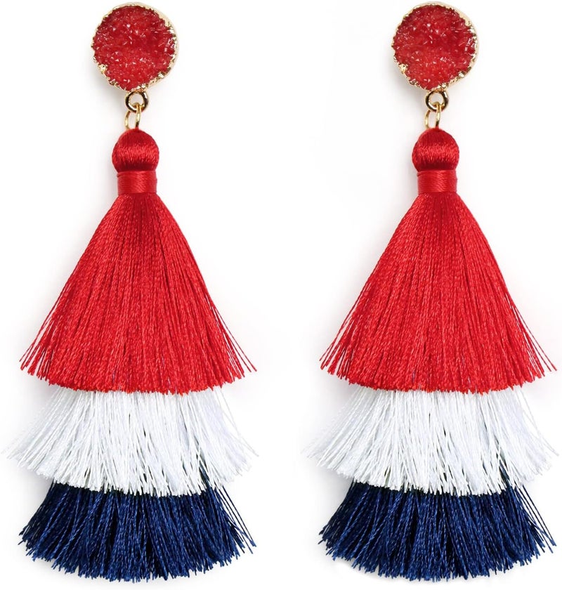 ecozran Halloween, Christmas, 4th of July Patriotic Earrings, Holiday Earrings Independence Day Stud Dangle Drop Earrings Hook Fashion Jewelry Gift for Women - Image 1